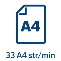 rýchlosť 33 čb strán A4/min