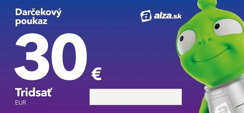 Elektronický darčekový poukaz Alza.sk na nákup tovaru v hodnote 30 €